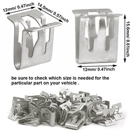 30Pcs GM Interior Trim Clips 1994-2017 - Console Dash Retainer, 15748479 1/2" X 5/8" Metal Grill Clips for Car & Trucks, Moulding Fastener, Garnish Bezel & Scuff Plate