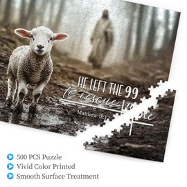 Christian Puzzles for Adults 500 Pieces Jesus Religious Jigsaw Puzzles Adult Jesus Lamp Picture Puzzles Decor Christian Gifts for Women Man Easter Gift