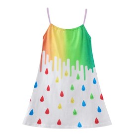 HILEELA ANG - Vestido de verano para niña, sin mangas, de algodón, casual, tirantes delgados, camisa de jersey de playa fresca, 9#navyrainbow, 6 Años