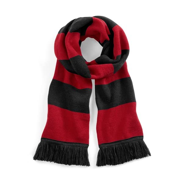 COOZO Unisex Stadium Scarf - Black/Classic Red - One Size