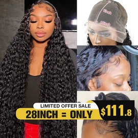 Deep Wave 13x6 Hd Lace Frontal Wigs 180% 250% Density Curly 13×4 Human Hair Wig For Women:_20_250%_13*4