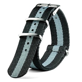Neckarian NATO Strap 18 mm 20 mm 22 mm 24 mm Army G10 Watch Strap French Parachute Nylon Military Watch Band for Men Women, 18 mm, Nylon, No Gemstone