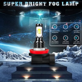 XICNMOYGS H9 H11 Fit for Can Am Maverick Max ATV UTV Motorcycle, High Low Beam LED Headlight Bulbs, Error Free, 6000K White Headlight Bulbs, ATV UTV Exclusive, IP67 Waterproof, Pack of 4