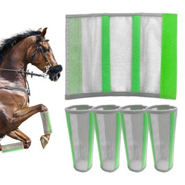 Hilltown Fly Boots for Horses, Anti-Insect and UV-Permeable Fly Boots for Horses Set of 4 - Provide Your Horse with Maximum Protection During Training, Riding and Resting