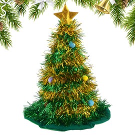 AWAVM Christmas Tree Hat,Green with Star Novelty Fun Xmas Party Headwear,Xmas Dress Up Hats