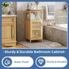 HITNET Bathroom Cabinet Freestanding, Small Bamboo Floor Cabinet, 4 Tier
