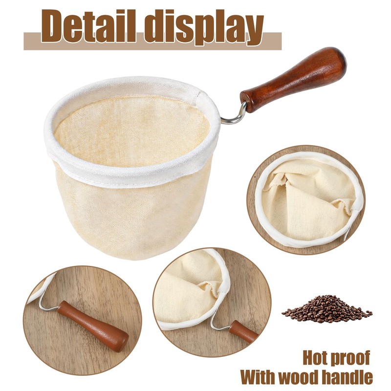 1 Pack Coffee Sock Filter, Colador De Cafe Reusable Cotton