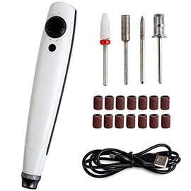 Rechargeable 13000RPM Cordless Electric Nail Drill Professional Portable E File Machine for Acrylic Nails Natural Extension Gel Nails Polish Cuticle, Variable Speed for Salon Travel, Home DIY (WHITE)
