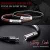 ChainsHouse Black Woven Leather Cord Bracelet for Men Women Cool