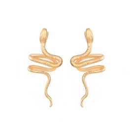 Gold Snake Cartilage Clip On Earrings, Twisted Lightweight Non Piercing Ear Cuff Earrings, Simple Statement Jewelry Gifts for Women(G)