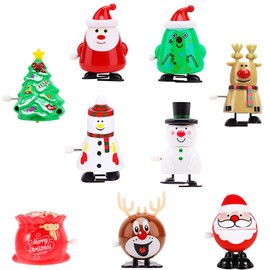 9Pack Christmas Wind Up Toy for Kids Party Bag,Funny Jumping Toys Xmas Gift Toys Spring&Wind Up Small Toy Walking Clockwork Toys for Kids Christmas Party Favors Stocking Stuffers Cracker Gifts Fillers