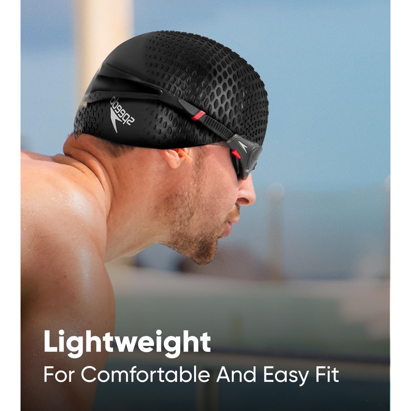 Speedo Unisex Bubble Active+ Swimming Cap | Textured Design, Fed