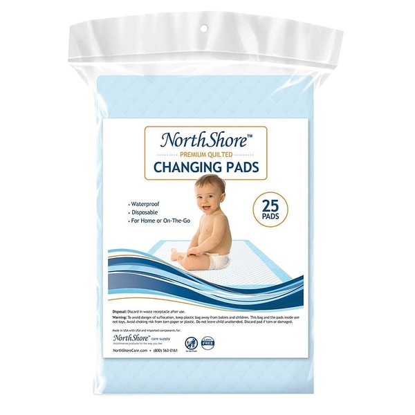 NorthShore Premium, 17 x 24, 8 oz, Baby Changing Pads, Small, Case/100 (4/25s)