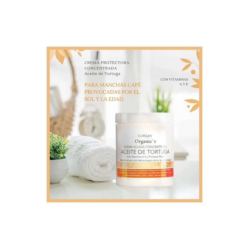 Florigan Organics Crema Sólida Concentrada Aceite de Tortuga, 600gr