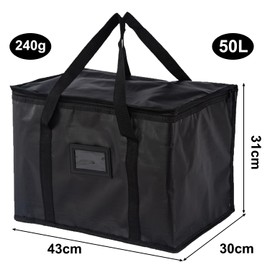 JOYVOX Large Food Delivery Bag, Insulated Thermal Bag for Hot and Cold Food, Waterproof and Reusable Catering Bag with Sturdy Zipper for Groceries, Pizza, Catering, and Delivery Services
