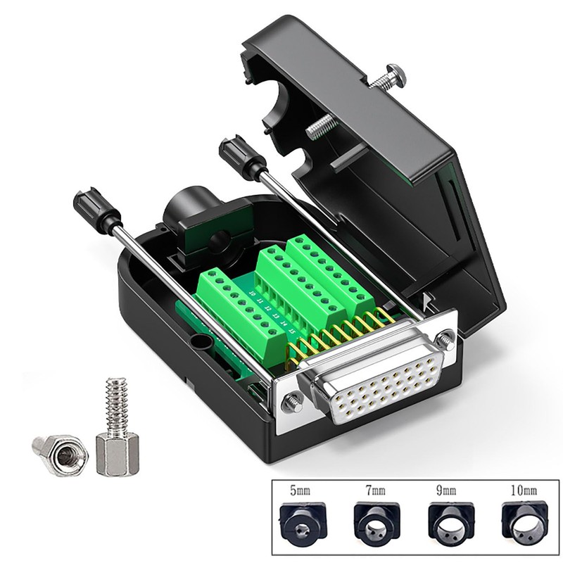 Solderless DB26 Female Breakout Connector High Density D-Sub 26 PIN