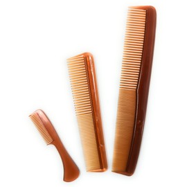 3 Piece Professional Cellulose Acetate Comb Set - USA MADE - Pocket Comb, Mustache Beard Comb, All Purpose Comb