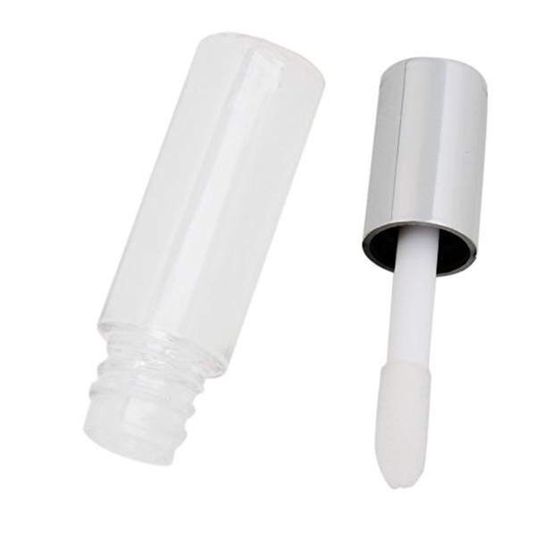 12 Pcs Mini 1.2ml Plastic Empty Lip Gloss Tube DIY Makeup Lip Balm Container Tubes Bottle Jar Pot (Silver)