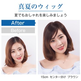 HIYE Partial Wig, Dedicated Parts, 100% Human Hair Vertical Mini Wig, Women's, Ultra Lightweight, Top of Head, Short Hairpiece, Natural, Point Wig, Real Skin, Breathable, Hidden Gray Hair, Easy to