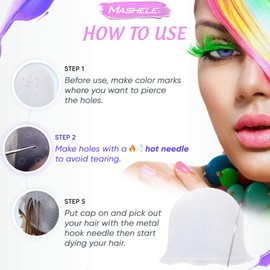 Highlighting White Silicone Cap Reusable for Professional Salon Dye Frosting Hair Coloring Bleaching Highlight Dyeing MagiCap Styling Hairdressing Tools with Hook for Women Girls Man (White)