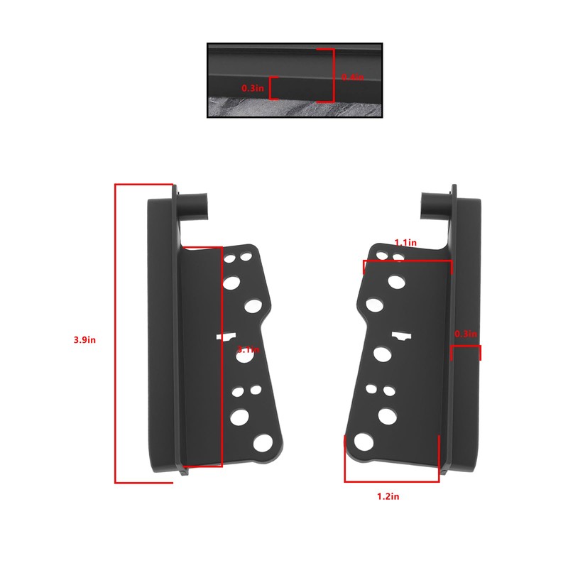 EMSea 1 Pair Car Double DIN Installation Dashboard Kit Compatible