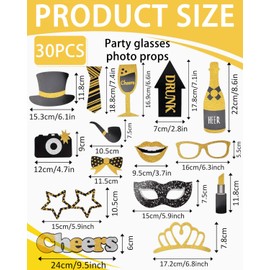 BPTRKOM 30-teiliges Fotobox Accessoire-Set für Geburtstagspartys – Lustige Foto-Requisiten inklusive Schnurrbart, Brillen, Lippen, Hüte & mehr | Perfekt für Selfies, Fotobox & Partyspaß