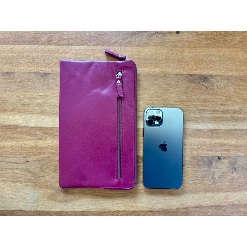 LEAS Special Edition Real Leather Bank Bag Red, red