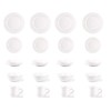 HomeVss, Pearl Dots Stoneware Dinnerware Set 20pc Set, White