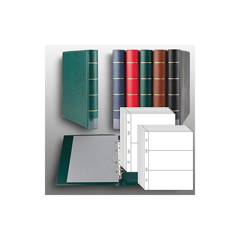 Prophila Collection Luxury Banknote Ring Binder (Green) with 20 Sleeves