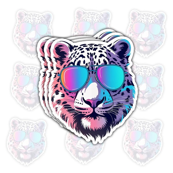 3 Pcs Super Cool Snow Leopard Stickers – Funny Snow