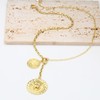 BONJOULRY Chunky Gold Lion Medallion Charm Sun Coin Pendant Necklace