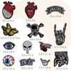 Dark Embroidered Applique Iron On Patches for Clothing, Rock Band