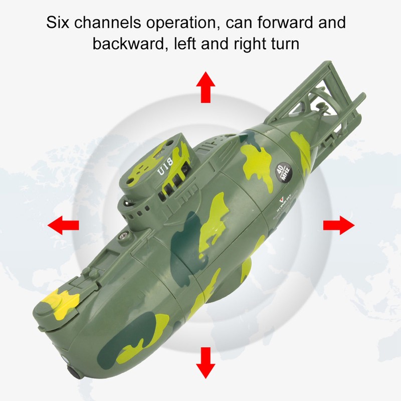Mini Simulation Military Remote Control 6 Channel Submarine Toy Model