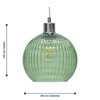 Glass Easy Fit Ceiling Lightshade or Pendant Shade, Green Ribbed