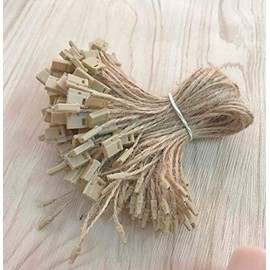 Hemp Twine String 7" 500 Pcs Price Hang Tag Fasteners with Snap Lock Ties Easy and Fast To Attach Swing Tags by CShopcc