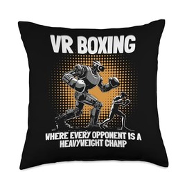 VR Boxing Heavyweight Champ Gamer Throw Pillow