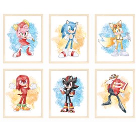 Nistio Nistio Hedgehog Kids Wall Art Prints, Kids Room Decor, Watercolor Prints, Nursery Wall Decor - Set of 6 Unframed 8x10 Inches