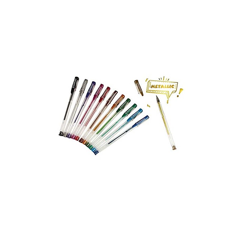 DONAU 5110200-99 Gel Pen - 12 Colours Metallic, Case