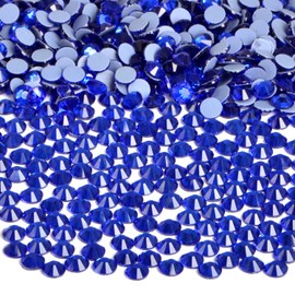 Bymitel Hotfix Crystal Rhinestones Round Gems Iron on DIY Jewelry Making Flat Back for Crafts,Sapphire, 4.8mm(SS20/1440pcs)