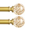 TVWOO Gold Decorative Crystal Curtain Rods 2 Pack:18-45" Heavy Duty