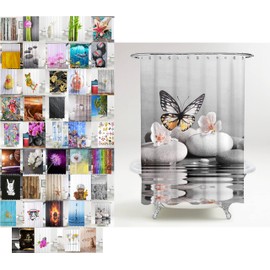 Sanilo Shower Curtain Many Beautiful Shower Curtains to Choose From High Quality Includes 12 Rings Waterproof Anti-Mould Effect (Vanesa, 180 x 200 cm)