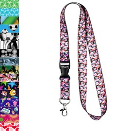 Lanyard with Metal Clip for Card Holder 1 Sculls & Roses