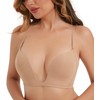 HACI Plunge Deep U Bra for Women Push Up Cleavage