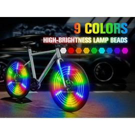 REOWONU Bicycle Spoke Lights for Bike Wheels Lights for Bike Tires Light, 360 Visibility, Vibration Sensing,Three-pronged Light-Emitting Strip (Three Fork light-2pieces)