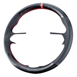 Kivnto - Funda de volante de fibra de carbono para Mazda CX-30 SUV 2020-2023 / Mazda 3 2019-2023 15 pulgadas Accesorios interiores de piel