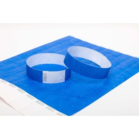 100 x Tyvek Wristbands Waterproof, Tear-Resistant Event Wristbands for parties, events, festivals, crowd management – 1 inch 25 mm (Neon Blue)