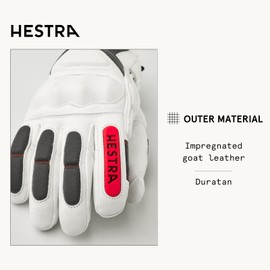 Hestra Impact Racing SR Glove - White/Flame Red - 8