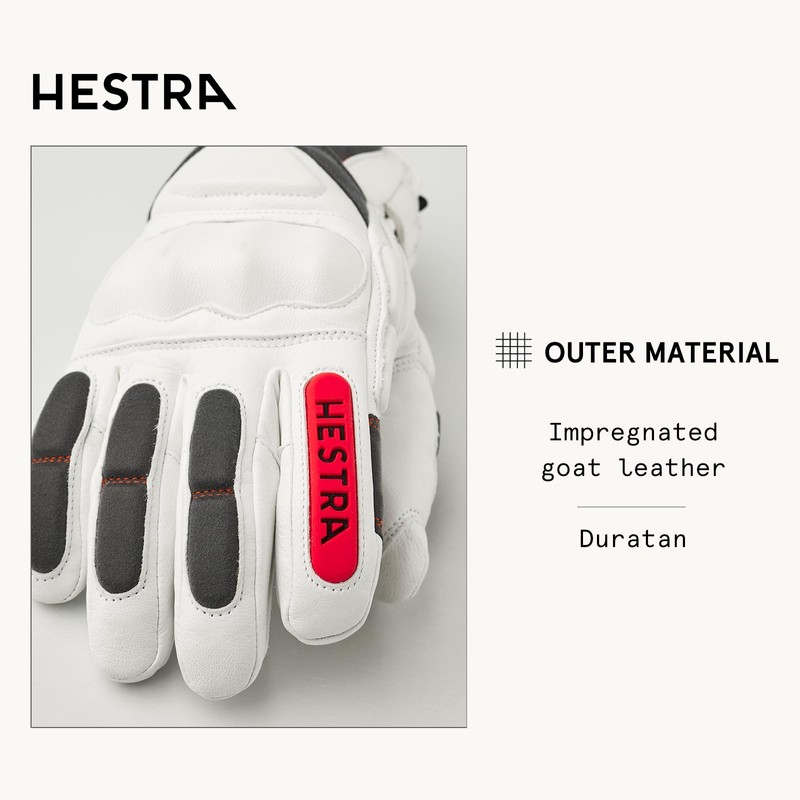Hestra Impact Racing SR Glove - White/Flame Red - 8