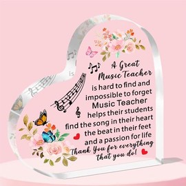 JETTOP Music Teacher Gifts Thank You Music Teacher Gifts Best Teacher Gifts Acrylic Plaque Thank You for Everything That You Do