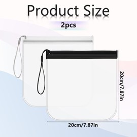 2Pcs Clear Toiletry Bag, TSA Approved Toiletry Bag Reusable Quart Bags for Travel Carry on Travel Accessories Bag Waterproof & Leakproof Bags for Liquids Cosmetics Airport Security